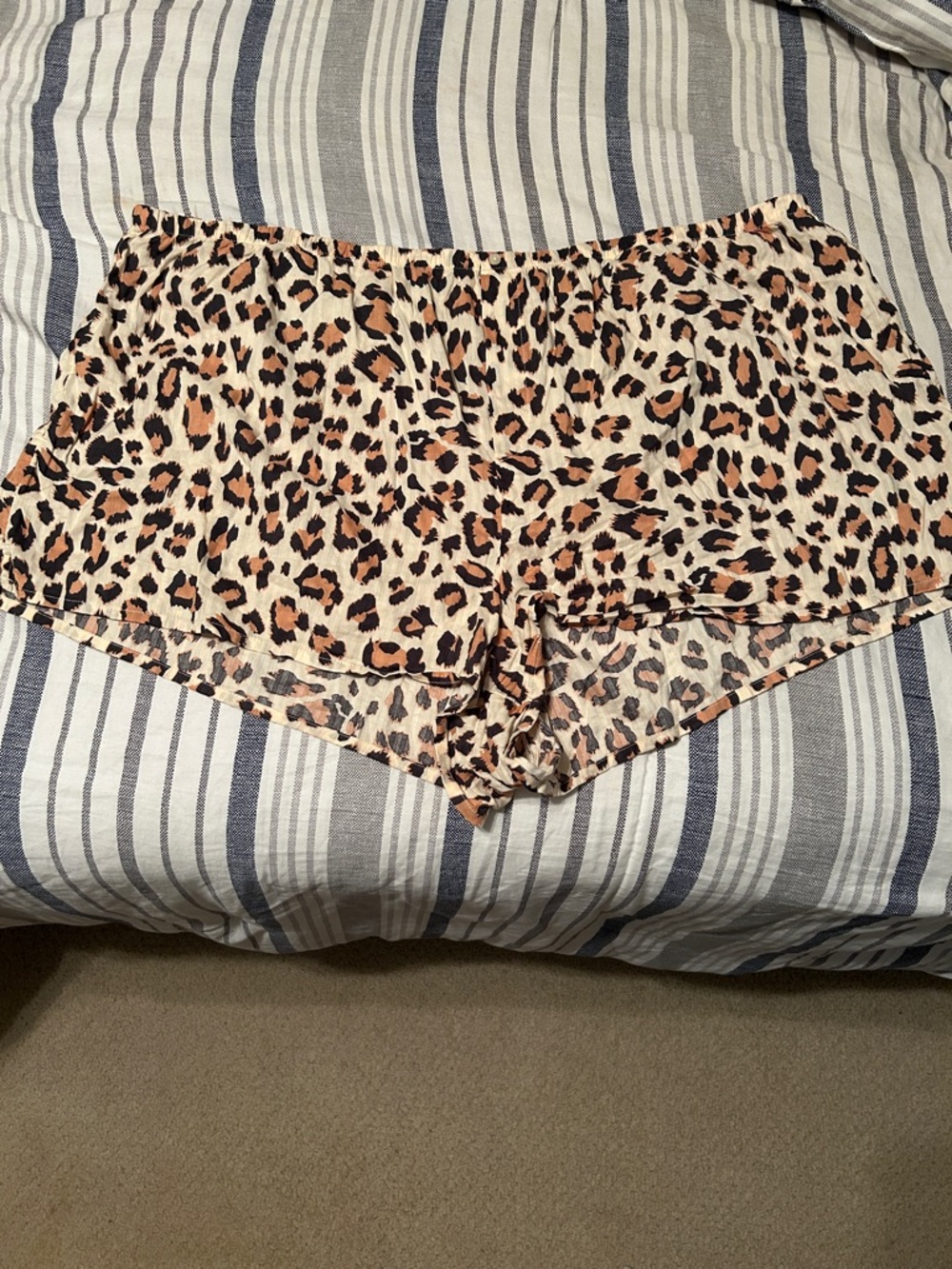 aerie Leopard Print Sleep Shorts in Cream, Brown, Black